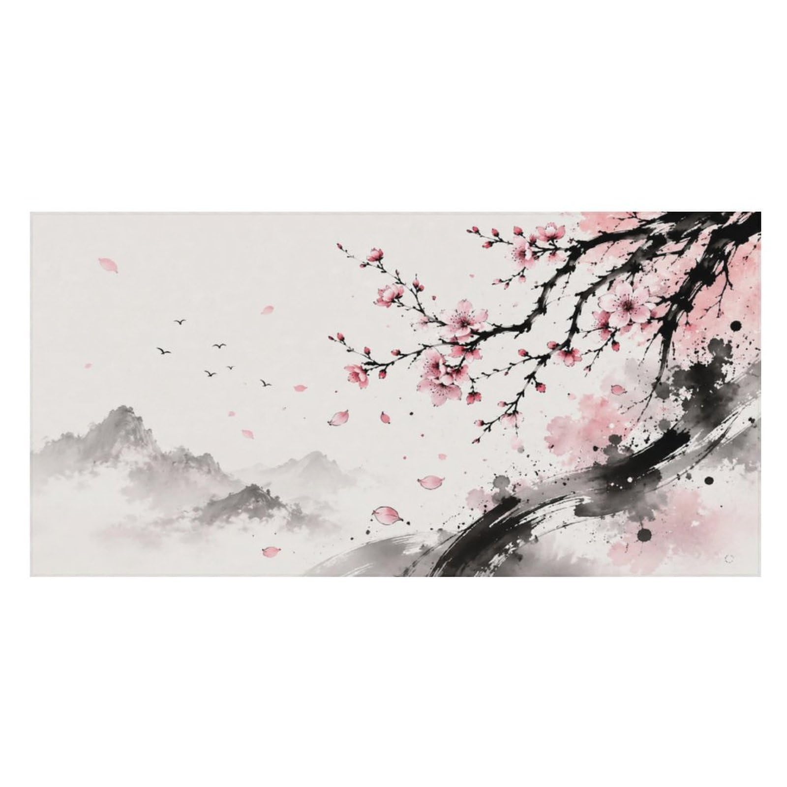 Anceky Cherry Blossom Mountain Landscape Oversized Beach Towel Quick Dry Sand Free Microfiber Travel Towel Lightweight Multi Purpose Beach Blanket Pool Gym Bath Towel 63x31 in