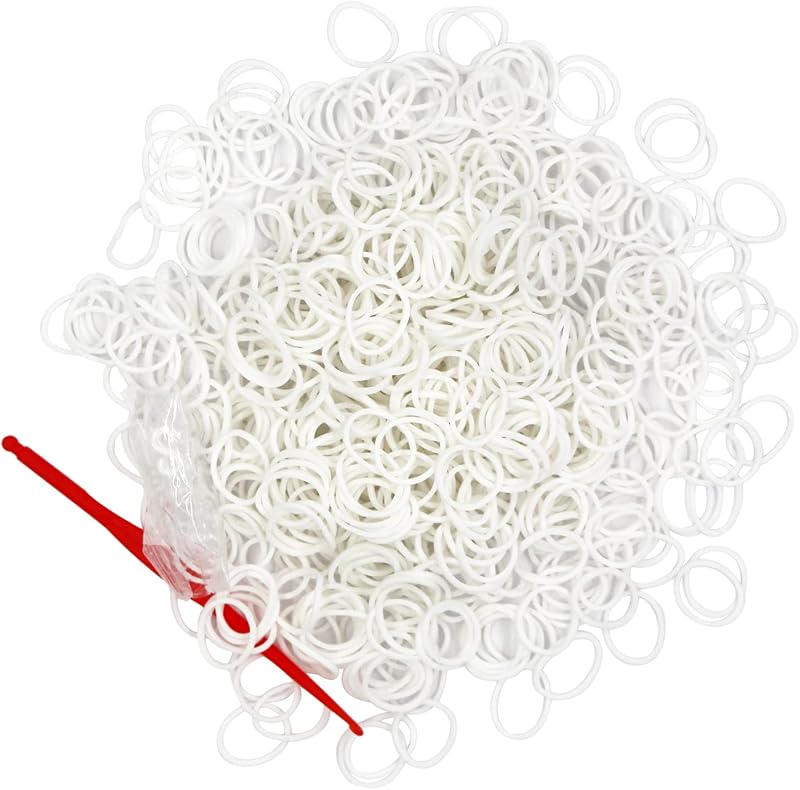 3000 Loom Rubber Bands Refill Kit,75 S-Clips & 5 Hooks Bracelet DIY White | Premium Rubber Band Bracelet Making Supplies for Kids DIY Crafting Gift