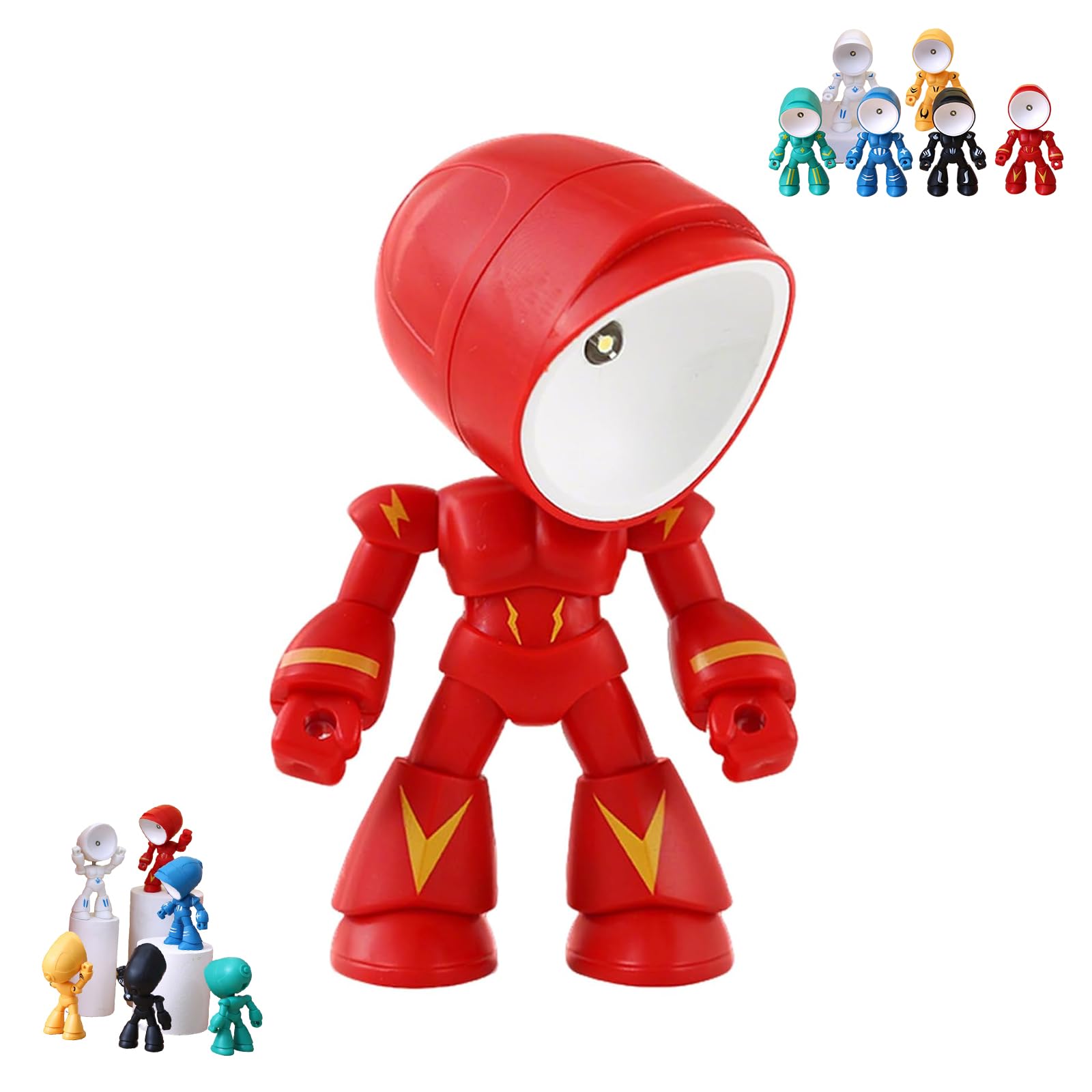 2026 New Lonely Cartoon Cute Design Companion Table Light, Unique Robotic Night Light,LED Cartoon Cute Robot Light, for Night Light, Study, Decor & Children Presents (red-1pcs)