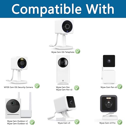 Miniatura 2 de Soporte de pared con clip de cuello de cisne para cámaras Wyze Cam OG y más con orificio roscado de 14"