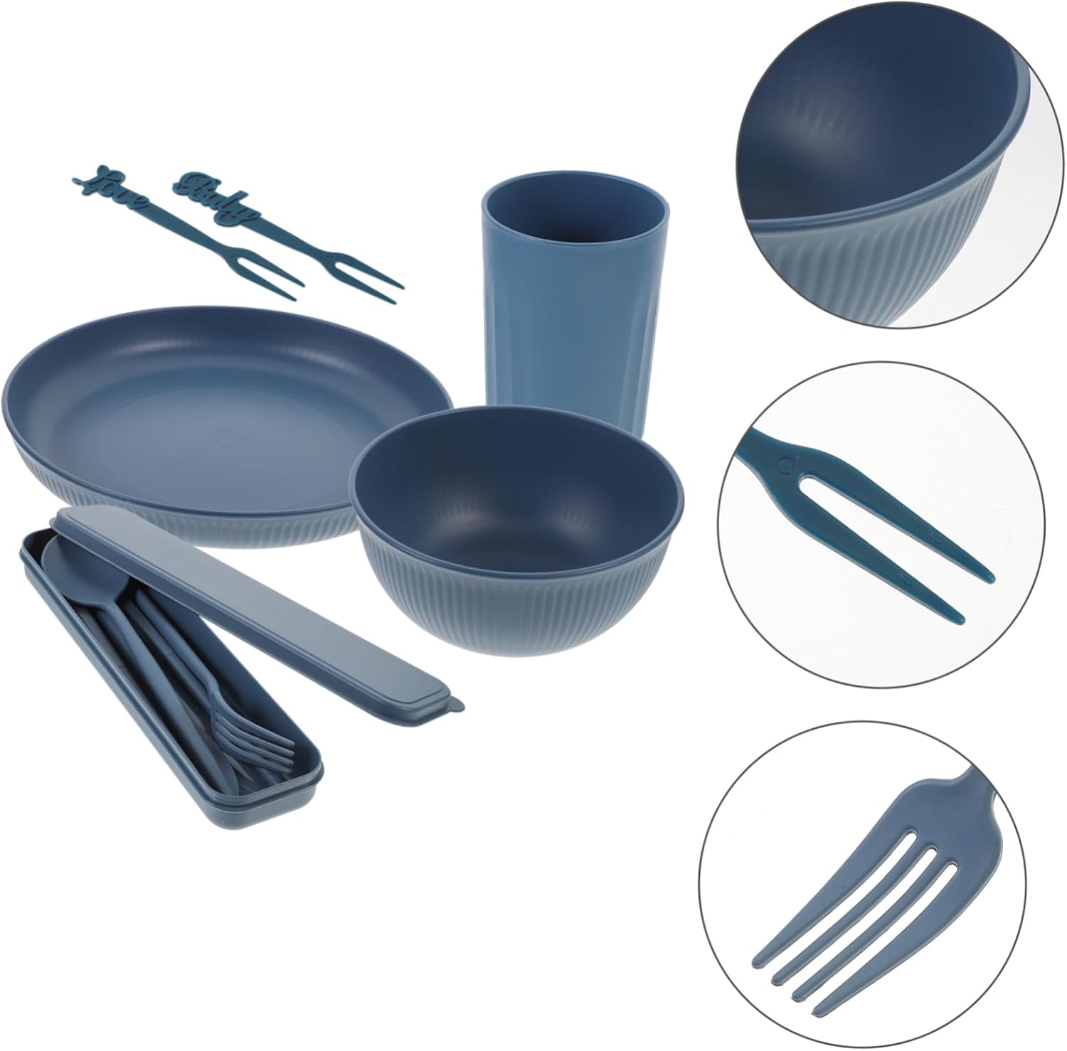 Cutter Fork Spoon Silverware Utensils Case for Lunch Box Reusable Camping Utensils for Picnic Hiking Bbq