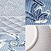 Y YHY 10 Inch Ceramic Dinner Plates, Serving Plates for Christmas & Thanksgiving Dinner, Porcelain Dinner Plates Set of 4, Microwave & Dishwasher Safe, Blue and White - 4 Pattern