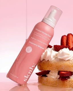 sknly. Strawberry Whipcake Whipped Shower Foam Body Wash | Shower Mousse | Brightens, Hydrates & Gently Exfoliates | Kakad... Price In India