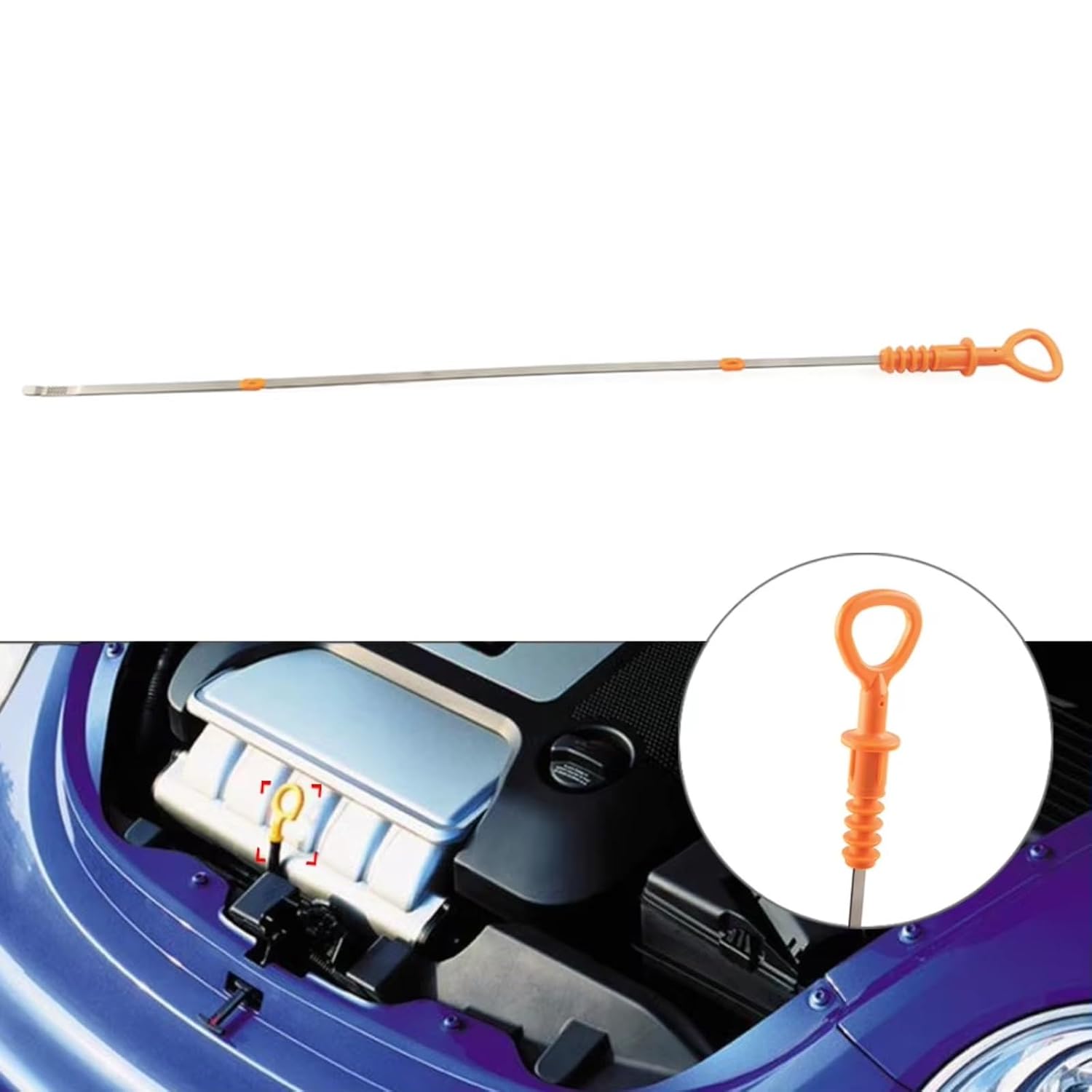 Engine Oil Dipstick Compatible with VW for Beetle 2004-2005 for Golf 2010-2013 for Jetta 1999-2005 570mm Car Engine Oil Dipstick 917-352 06B115611R