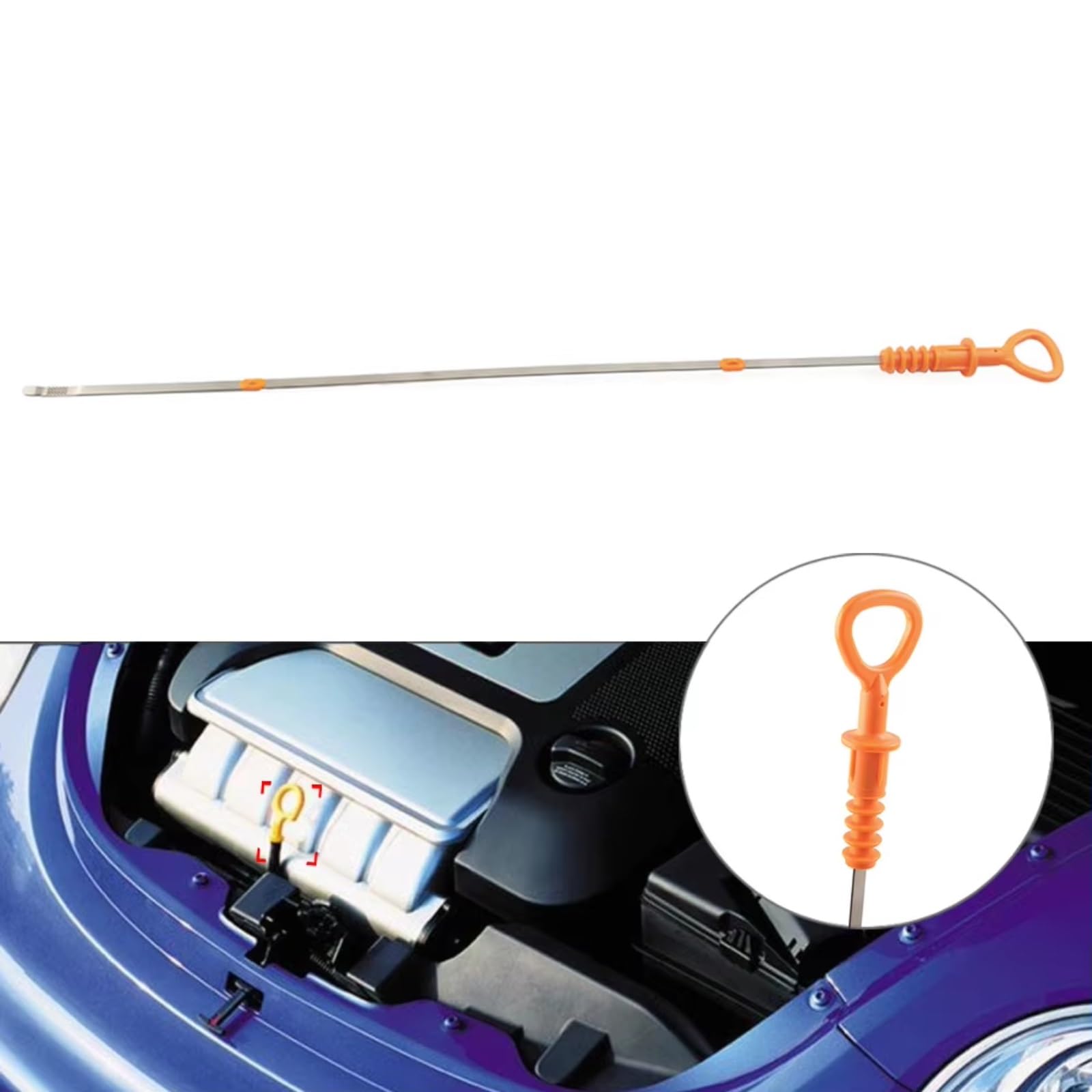 Astina di Livello Olio Motore Compatibile con A4 per L4 2000 2001 per Quattro 2000 2001 Astina di Livello Olio Motore per Auto di Ricambio OEM: 06B115611R