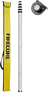 Firecore 16-Foot Aluminum Grade Rod - 10ths, 5 Sections Telescopic with Bubble Level-FLR500B