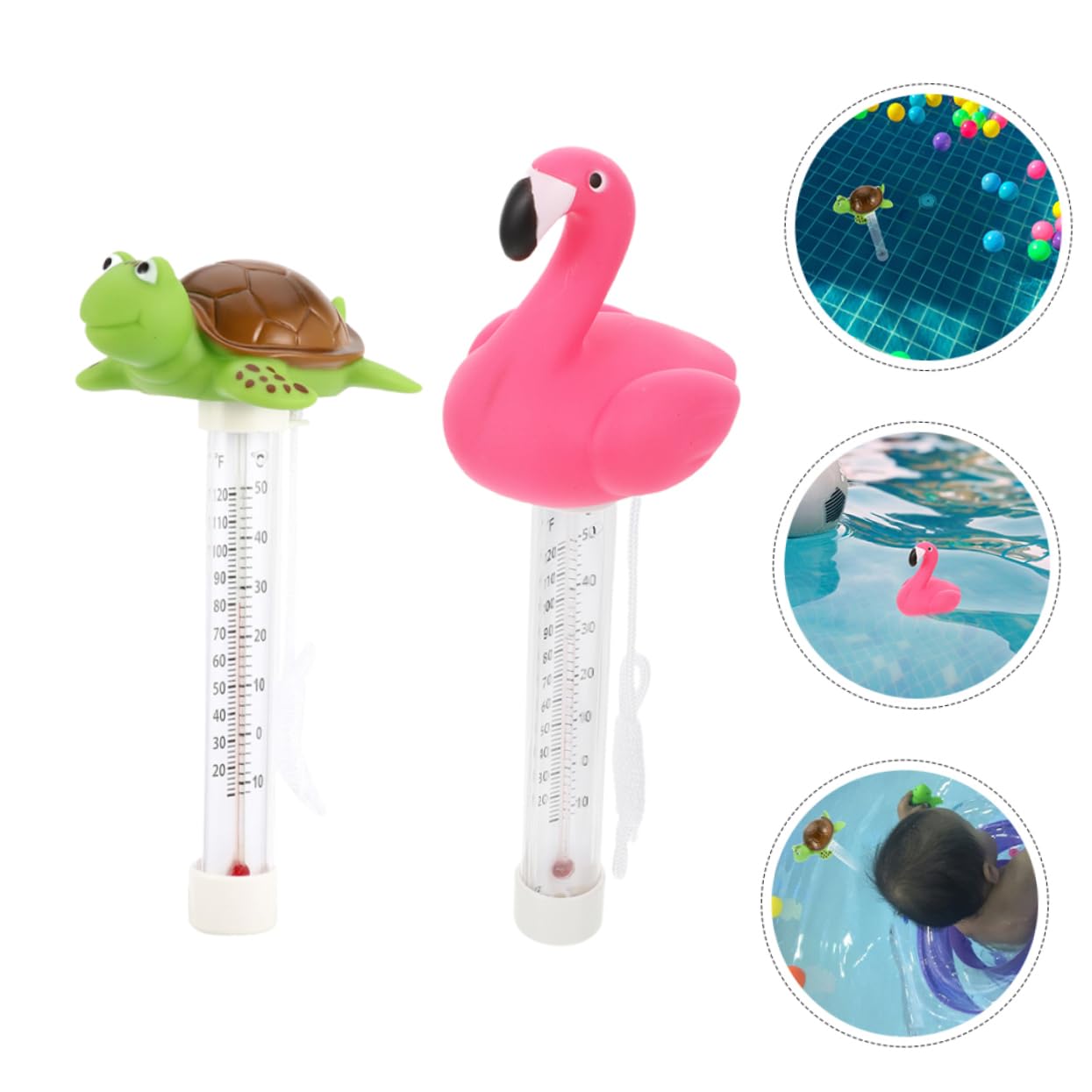 TOYANDONA 5 Set Termometro Per L'acqua in Fenicottero Piscina Galleggiante Termometro Acqua Vasca Della Piscina A a Per a Plastica 2 Pezzi*5