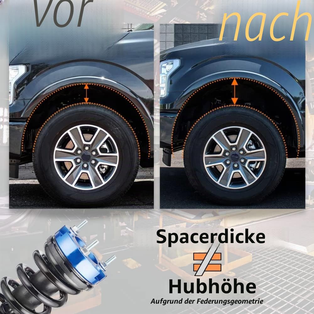 JINLING 32 mm Vorderradaufhängung und 51 mm Hinterradaufhängung Blöcke Distanzstücke Lift-Up-Kits für Navara D40 NP300 Frontier 2005–2014 Raise-Adapter Federbeinfedern (vorne und hinten)
