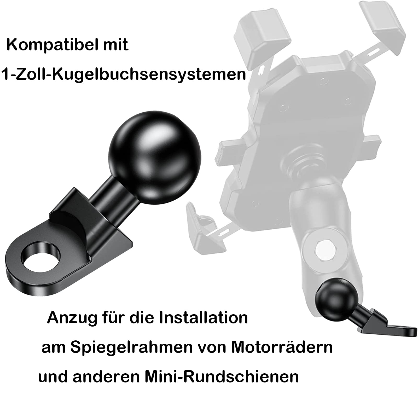 1-calowy uchwyt na piłkę pasuje do ram Mounts Ball Socket akcesoria do ATV, roweru, motocykla (1 zestaw)