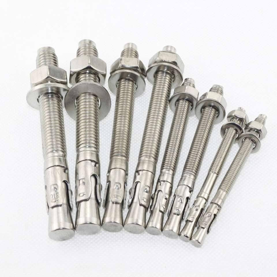 Wedge Type Fully Threaded Design Expansion Zinc Plated Anchor Bolts Pack of 10 Pcs Fasteners (10 x120mm)