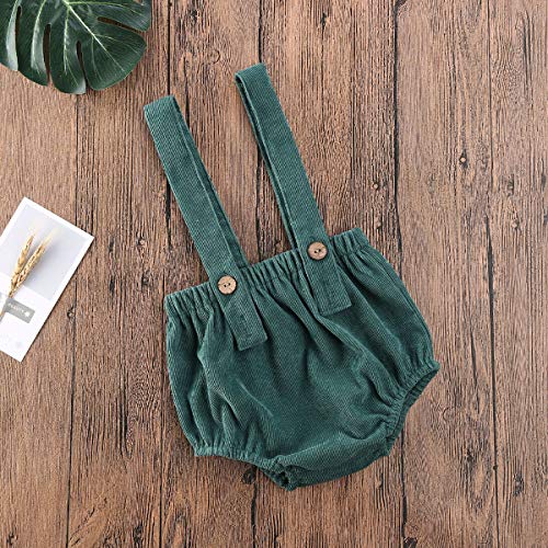 Mubineo Infant Baby Girl Boy Corduroy Overalls Unisex Suspender Overall Shorts Bloomers Clothes (Green, 6-12 Months) #TOP6