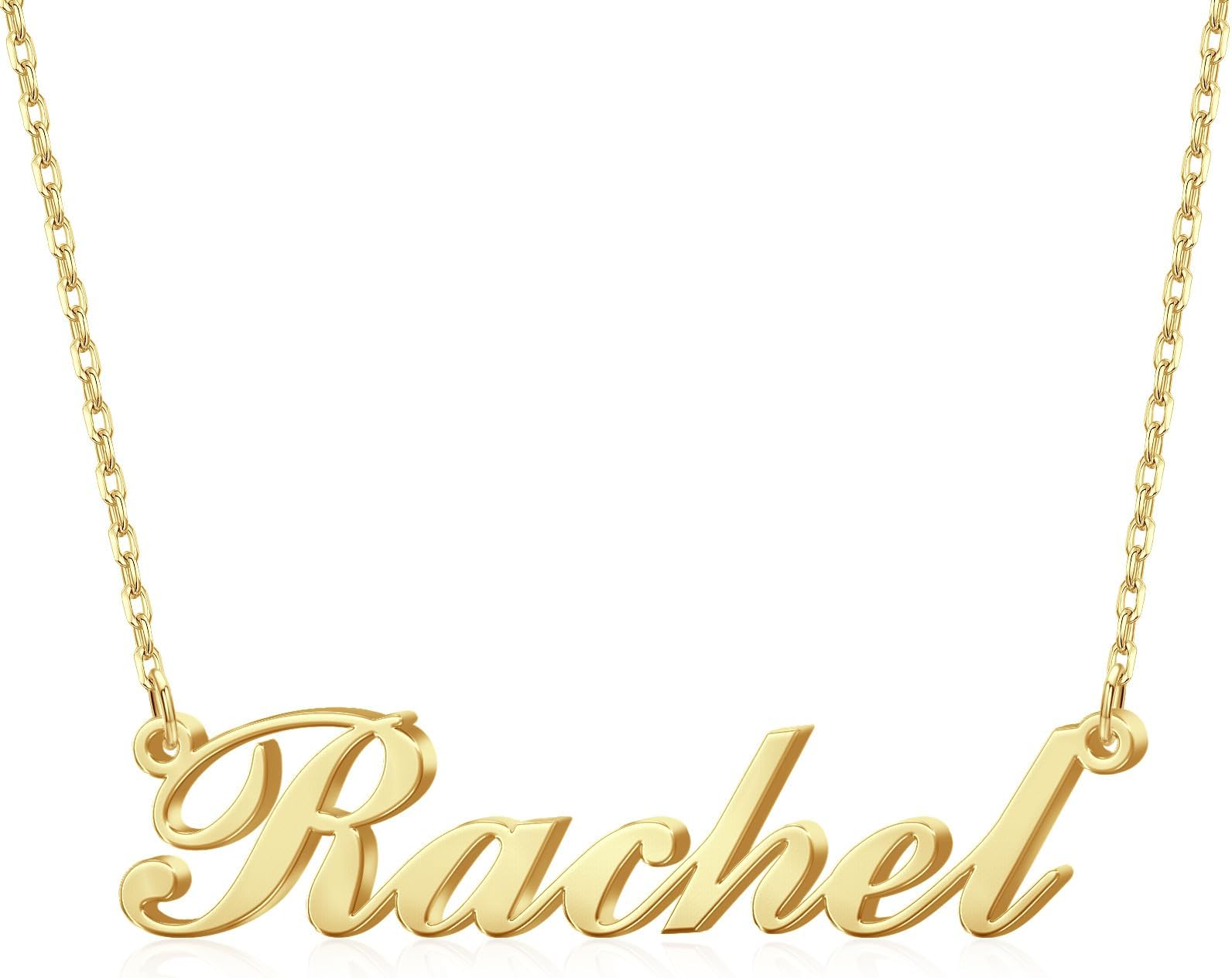 Name Necklace Personalized, Custom Made Nameplate Necklace Dainty Sterling Silver Gift for Mother Girlfriend