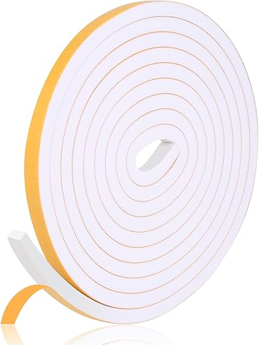 Sello de burlete (12 pulgada x 25 pulgadas) para ventana de puerta, cinta de espuma de alta densidad de 13 pies, insonorización, tira de