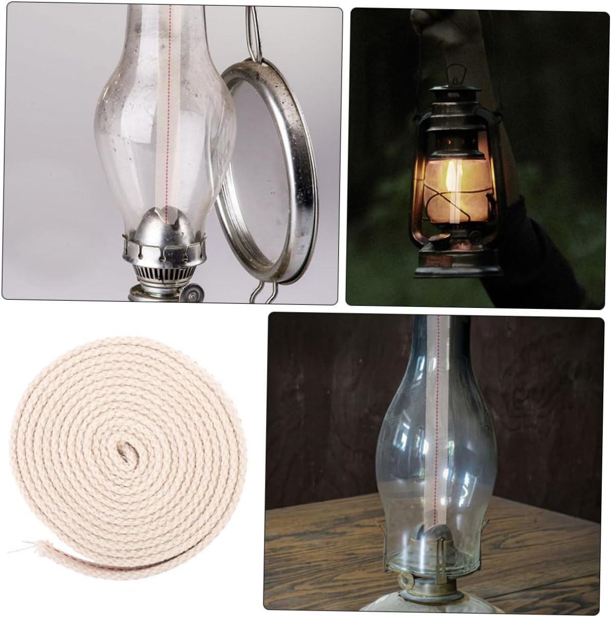 Unomor Cotton Kerosene Lamp Wick Replacement for Oil Lamps Lantern Wicks Outdoor Vintage Easy to Replace