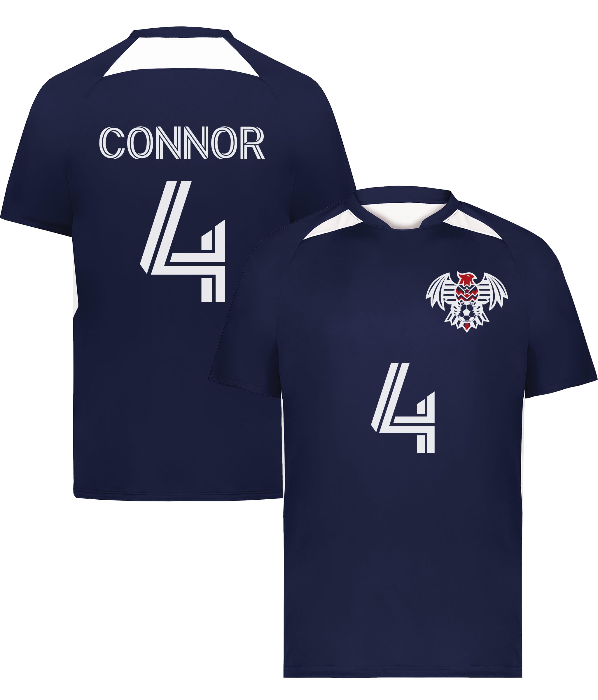 Custom Soccer Jersey with Name Number Team Logo Personalized Soccer Shirts for Youth Navy Small