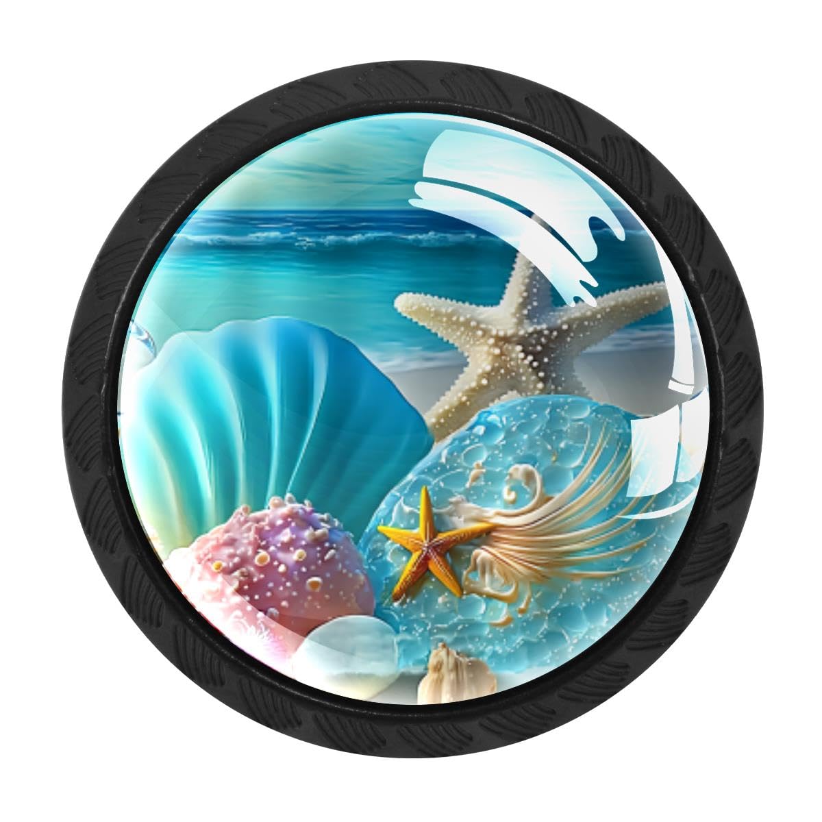 Heoeh Multi 2 4 Pcs Cabinet Knobs, Seashell Conch Starfish Drawer Knobs Dresser Handles