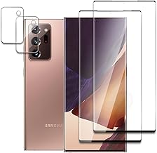 [4 Pièces] 2 Pièces Verre Trempé pour Samsung Galaxy Note 20 Ultra avec 2 Pièces Caméra Arrière Protecteur, Anti-rayures Film, Dureté 9H, Transparent HD, Haute Sensibilité, Sans Bulles