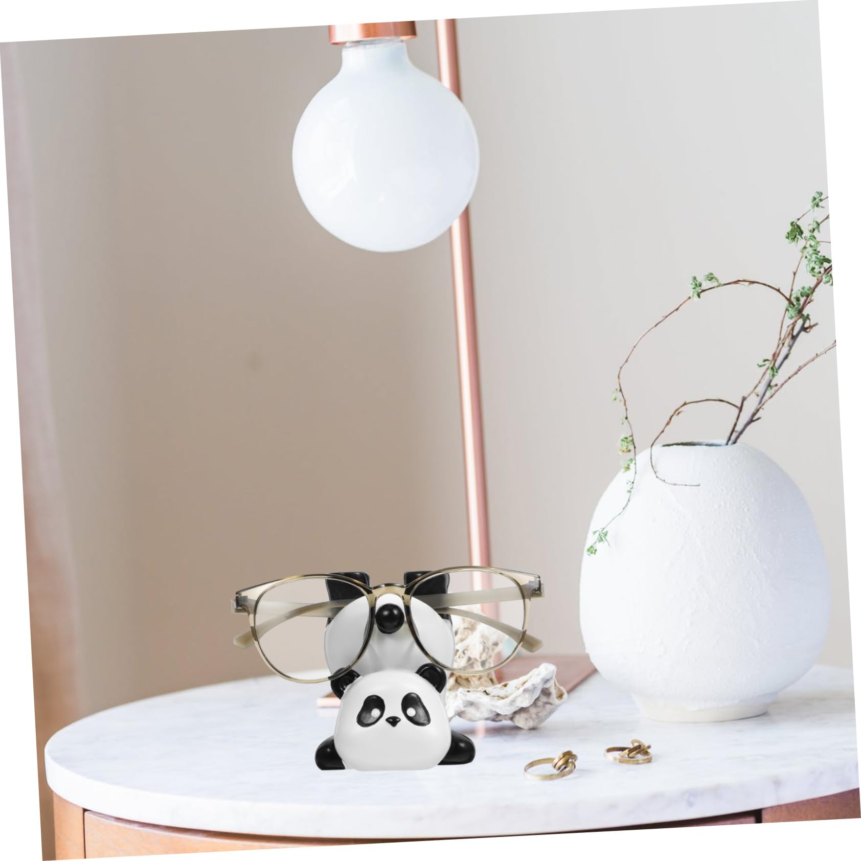 SOLUSTRE 4pezzi Portaocchiali Panda Resina Supporto Per Sole e Decorazione Divertente Per Ufficio e Casa Design Unico e Leggero Pratico Espositore Per