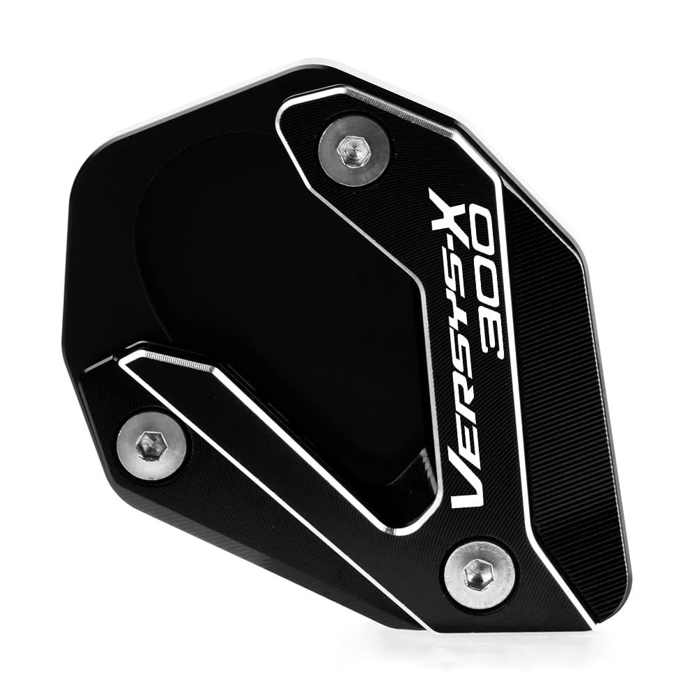Motorcycle Side Stand Extension Kickstand Plate Compatible With Kawasaki Versys-X 300 X300 X 300 2017-2023 | Foot Pad Support KLE300 Accessories (black)