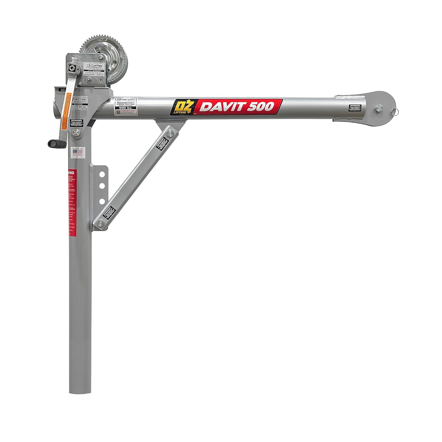 OZ Lifting Products Davit Crane, 500-Lb. Capacity, 67in. Height, Model# OZ500DAV