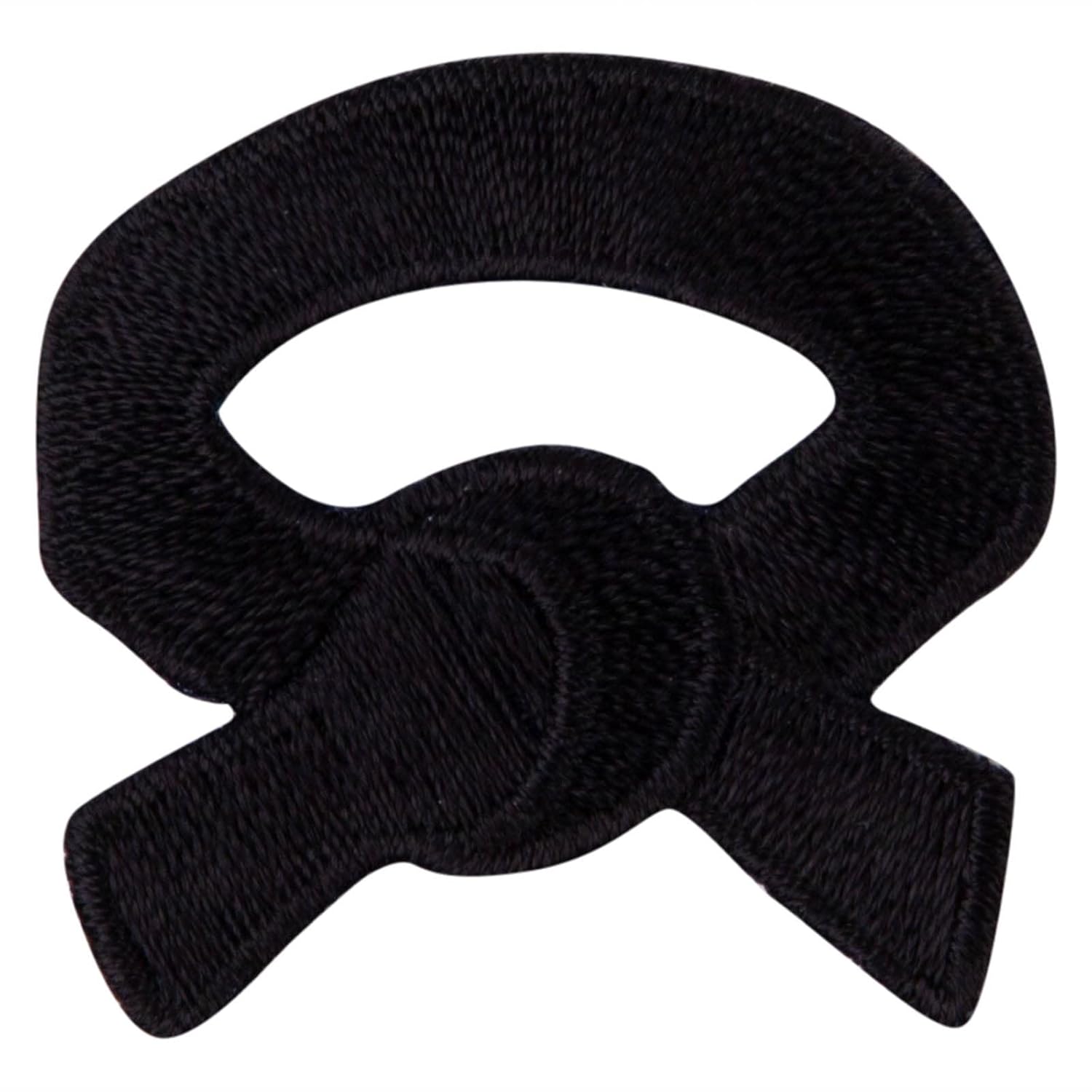 Black Black Belt Embroidered Iron on Patch - Black OSFM