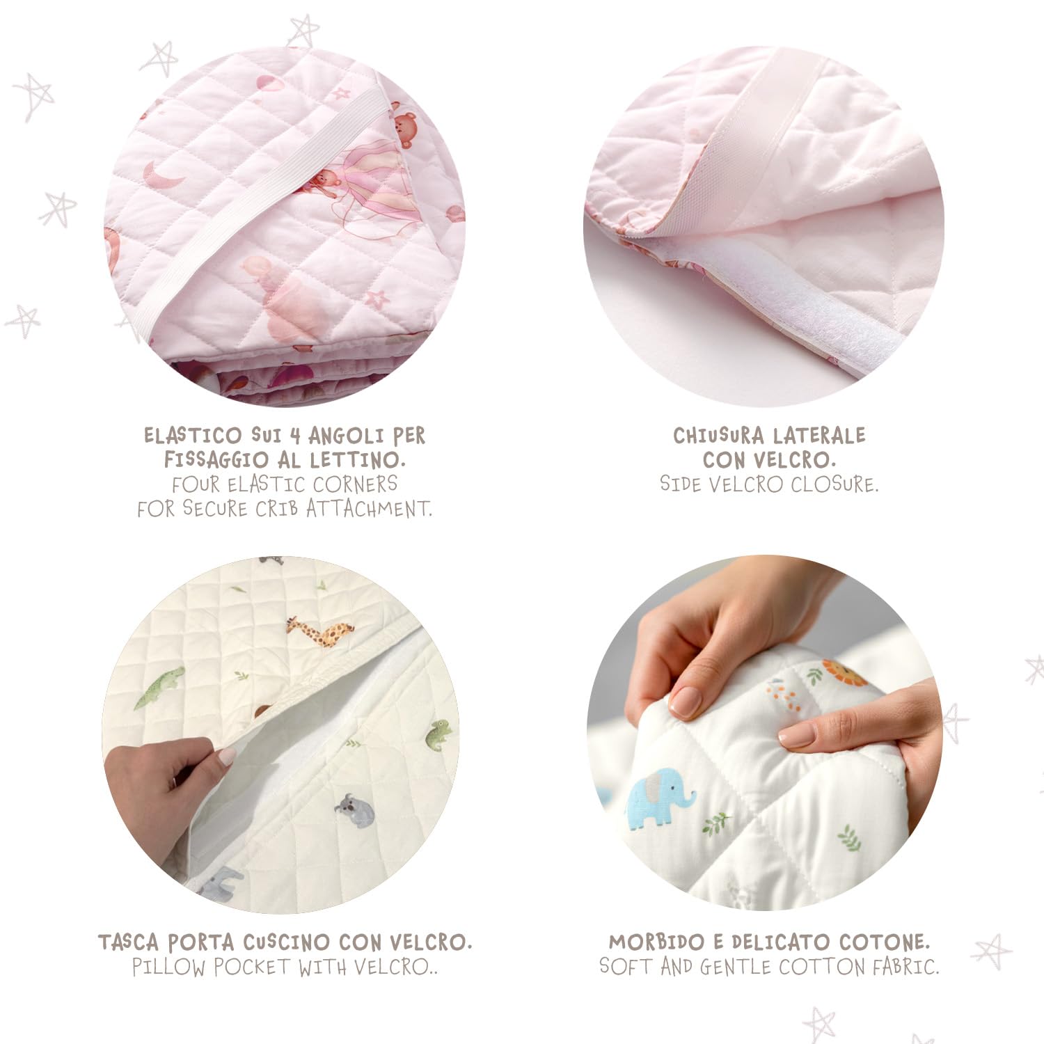 PERLETTI Sacco Letto Bambino Scuola Infanzia Tog 1.5 - Sacco a Pelo Lenzuolo Singolo Bambini da Viaggio Campeggio - Saccoletto Cotone con Bustina e Elastico per Fissaggio 70x140 cm