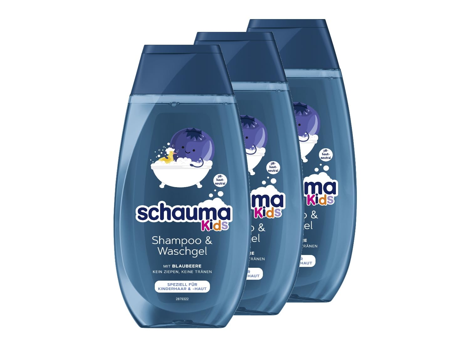 Schauma Schwarzkopf Kids Shampoo & Wash Gel Blueberry (3x 250 ML)