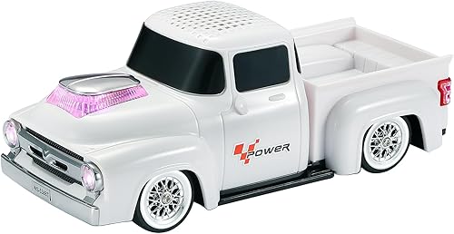 Altavoz Bluetooth para camioneta vintage, modelo de camión retro con sonido HD, micrófono integrado, luces LED de fiesta, doble emparejamiento TWS,