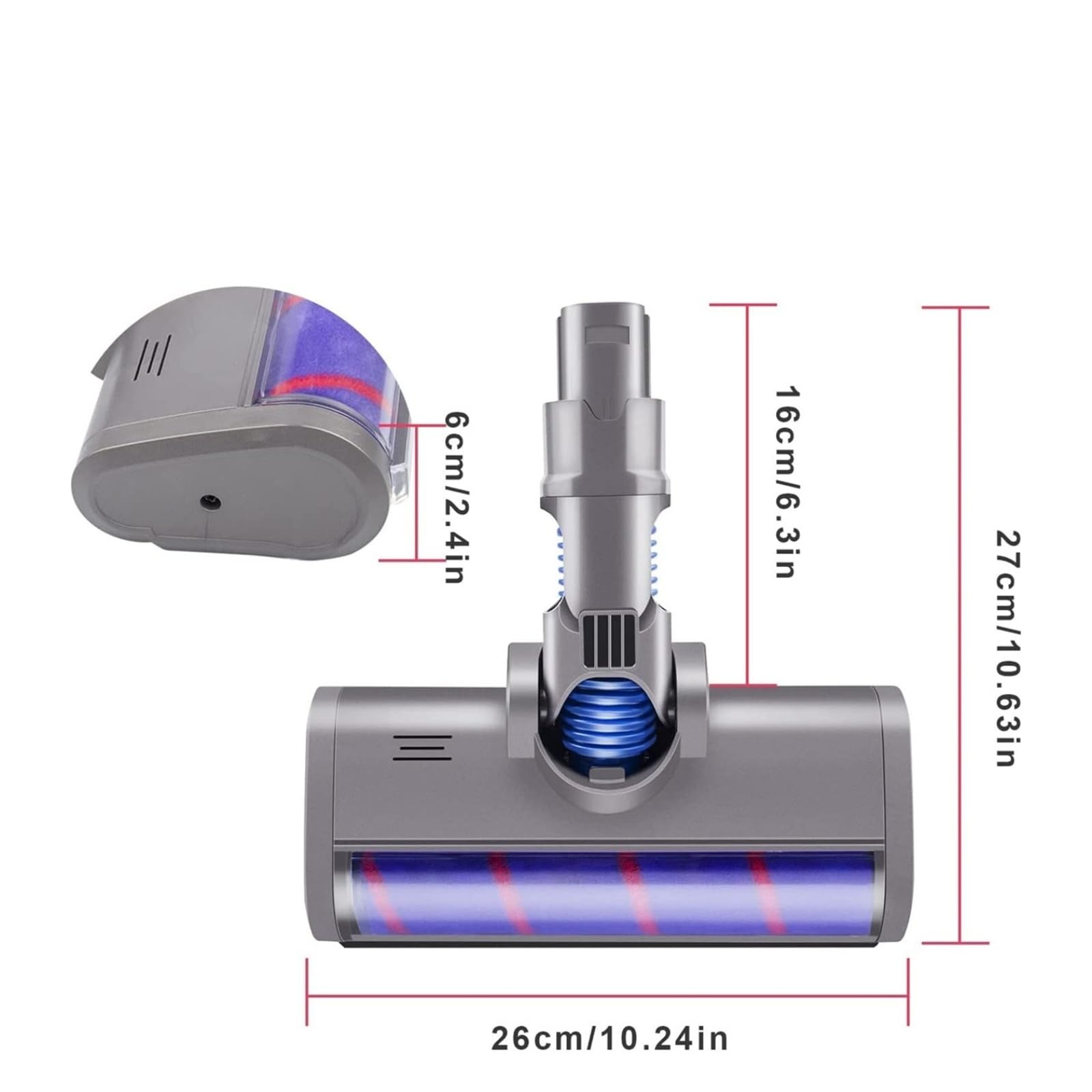 Herramienta motorizada for Cabezal de Cepillo de Suelo, Accesorios de Rodillo barredor Suave for aspiradora, Compatible con Dyson V6 DC58 DC59 DC61 DC62
