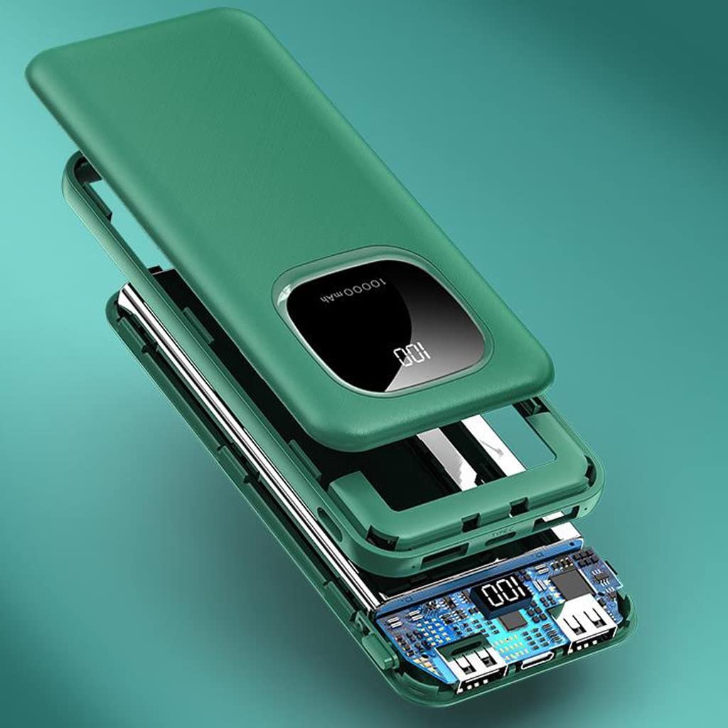 JJJ Cyfrowy wyświetlacz 20 000 mAh Powerbank z wbudowanym powerbankiem o dużej pojemności Mobilny powerbank (kolor: czarny, rozmiar: 20 000 mAh)