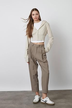 Balenli Kap onlu Crop Hoodie