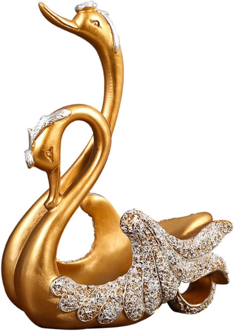 Swan-Shaped Wine Bottle Holder Stand Gold Resin Decorative Wine Rack for Tabletop Elegant Display for Home Bar