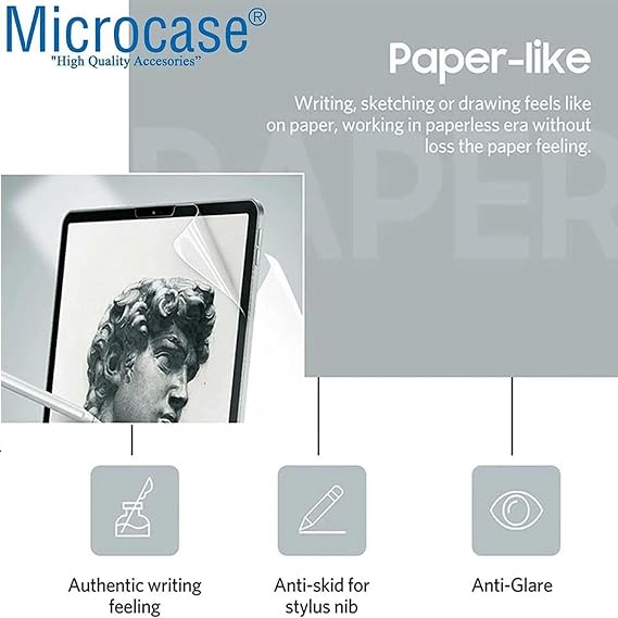 Microcase Huawei Matepad 11.5 2025 Tablet ile Uyumlu Tablet Paper Like Pencil Destekli Kağıt Hissi Veren Mat Ekran Koruyucu - AL3289