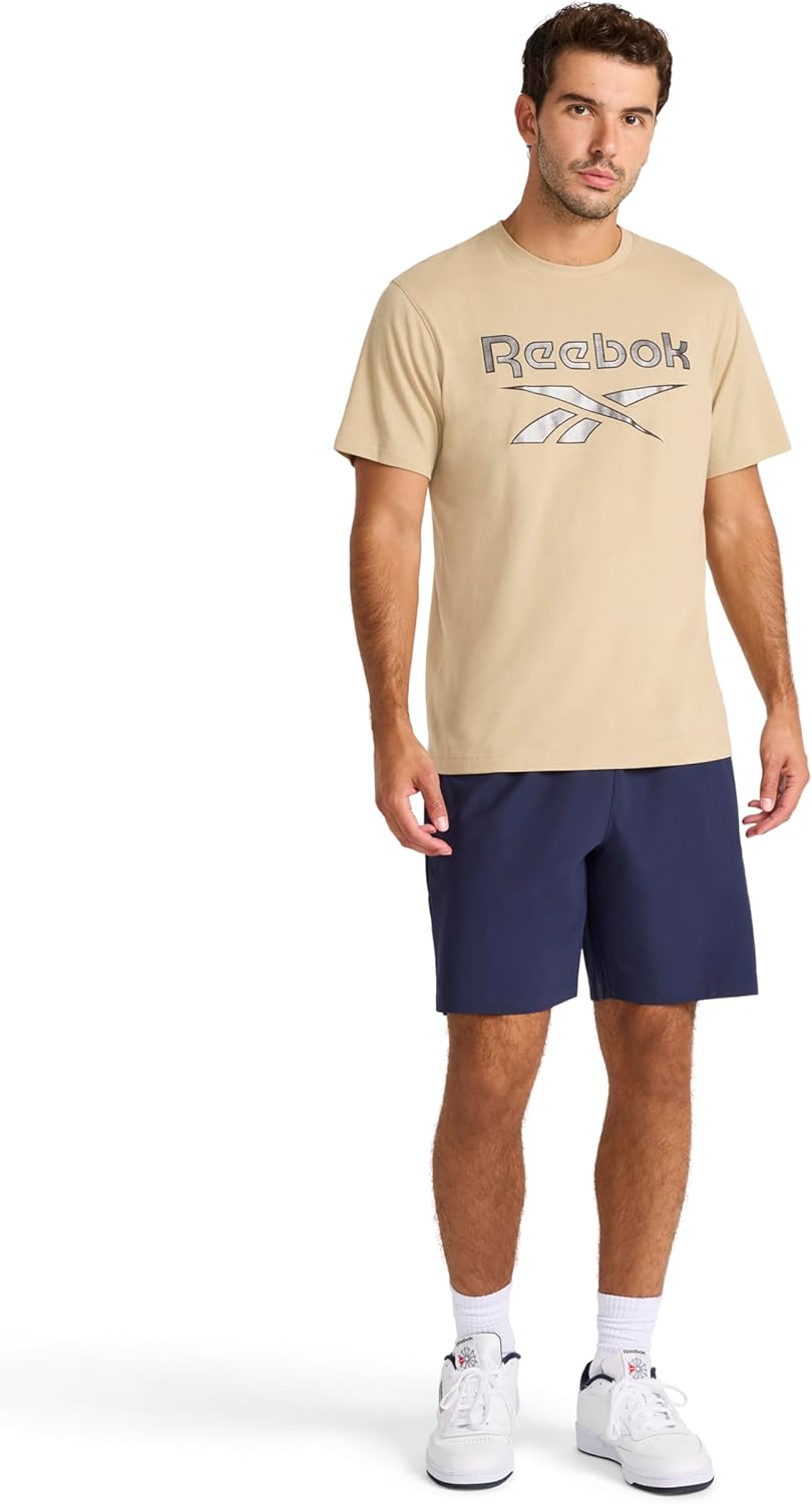 Reebok Mens Short Sleeve Graphic Crewneck T-Shirt, Standard Fit, Lightweight Cotton-Poly Fabric - Image 3