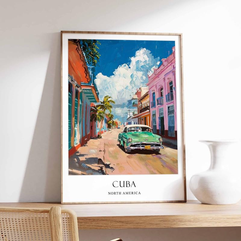 Poster Cuba sur toile canevas haute qualite pour decoration murale durable