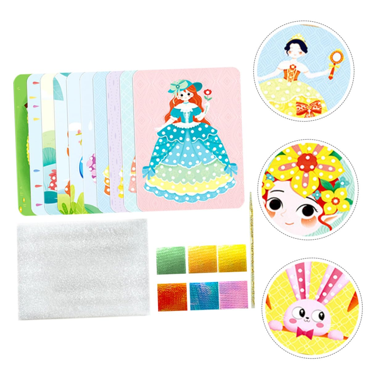 SOIMISS Kit Creativo Cotone Perlato e Tessuto per Pittura a Foratura per Ragazzo Ragazza Resistente e Stimola la Creatività, per Lavoretti Fai da Te
