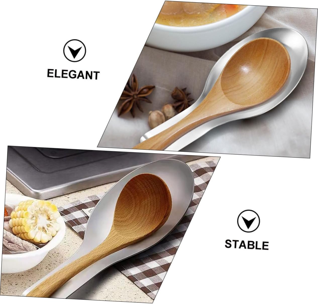 6pcs Stainless Steel Spoon Tray Lid Pot Spoon Holder Silverware Holder for Stove Top Kitchen Utensil Rest