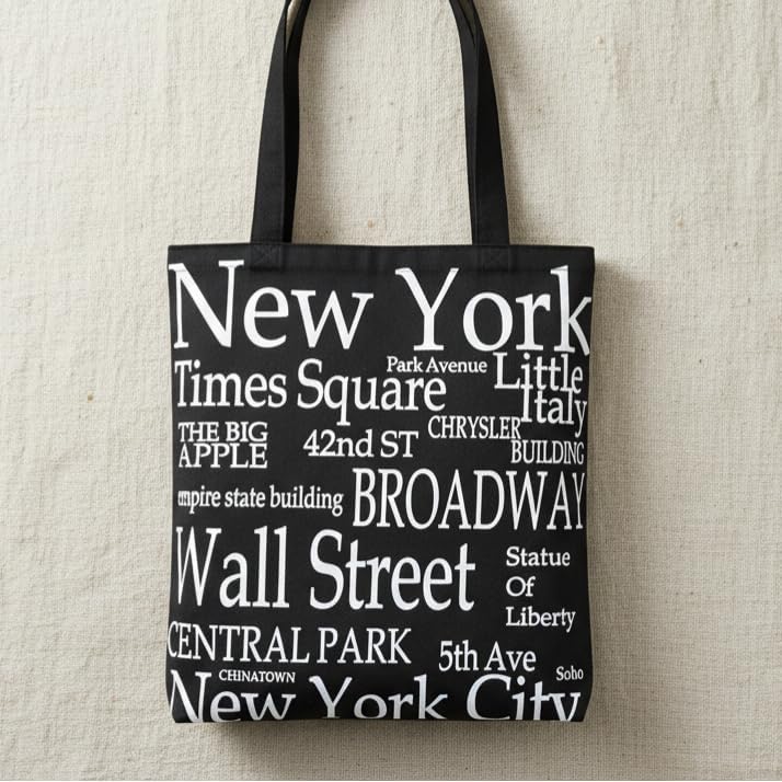 New York Tote Bag Black and White (14 inches) NYC Souvenir - Image 5