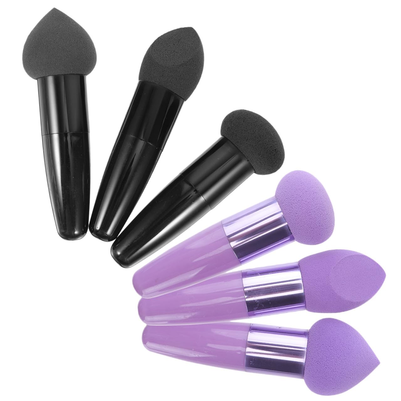 PACKOVE Make Up Schwämme Foundation 6 Stück mit Stiel Dichte Elastische Kosmetikschwämme für Feuchtes und Trockenes Auftragen Geeignet für Puder und Concealer für Reise und Tägliche