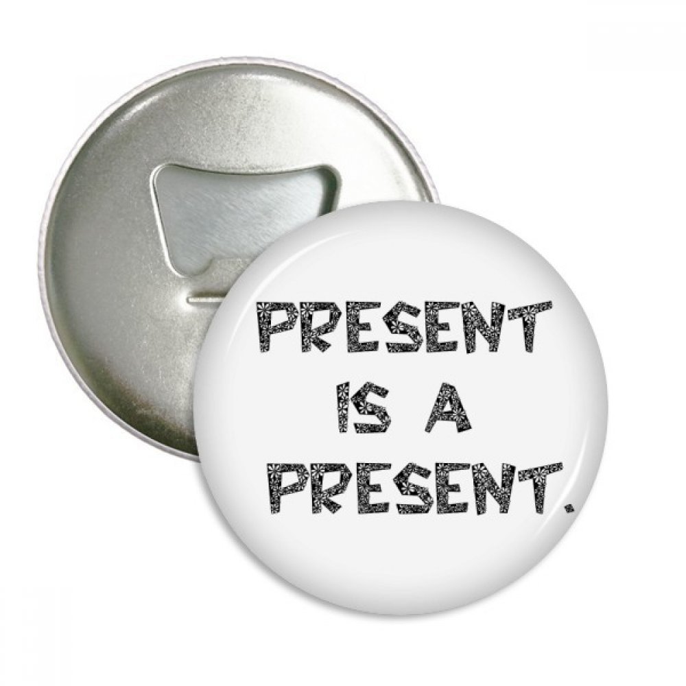 Décapsuleur aimanté et badge bouton rond Present, lot de 3 pièces pour cadeau