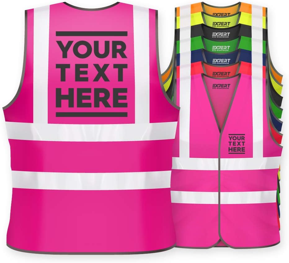 Hi Vis Personalised Vest Safety Reflective Waistcoat Custom Printed Security Hi Viz - Add Your Logo