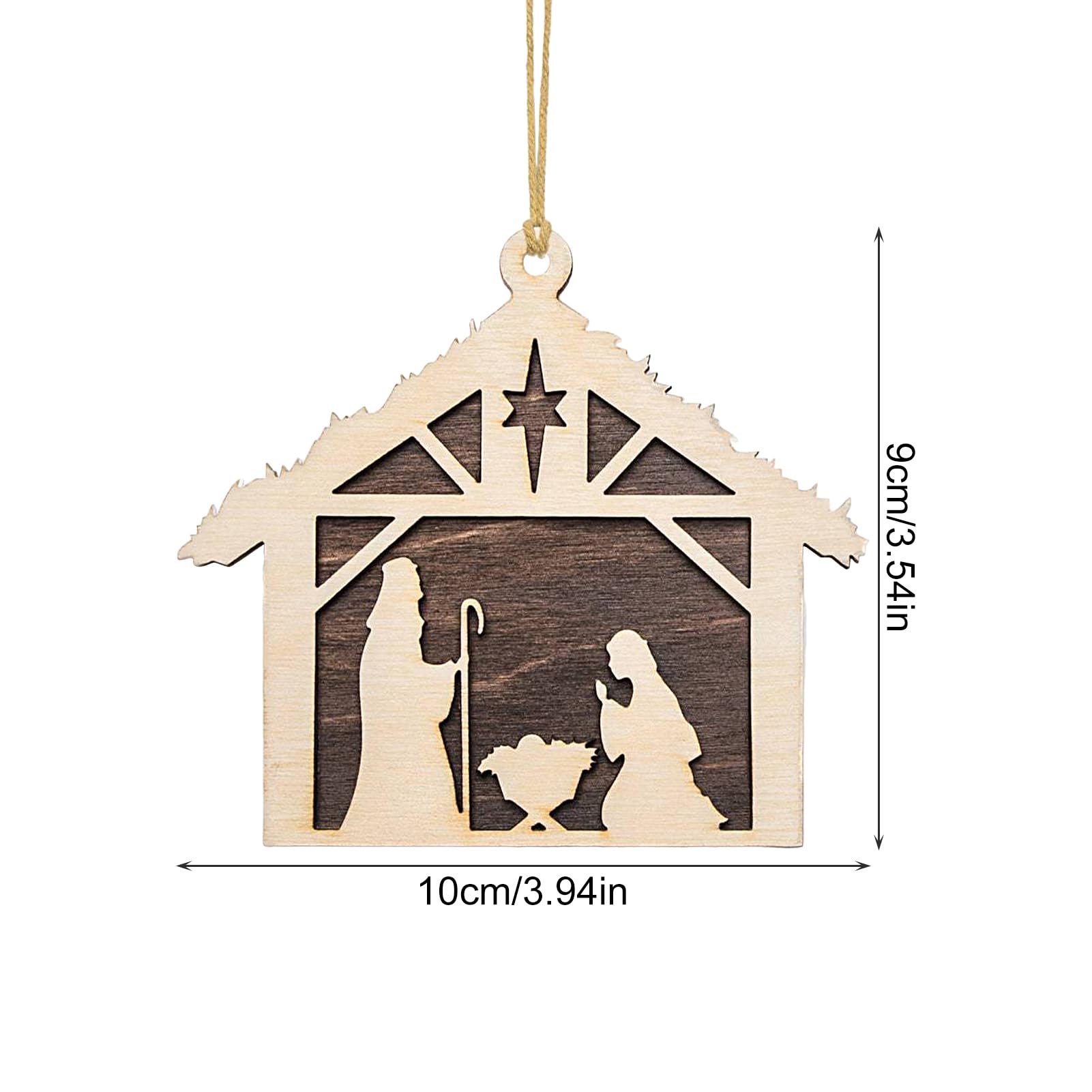 Amazon.co.jp: クリスマスツリーのキリスト降誕の飾り, 2D 木製