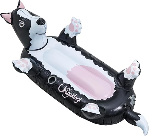 Flotador inflable de verano para perros negros, para adolescentes, adultos y mascotas