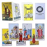 【Diseño clásico】Las coloridas cartas del tarot empaquetadas adoptan el diseño clásico de Rider waite, el patrón de Rider waite es clásico y retro, 78 diseños de patrones diferentes, cada uno anuncia una profecía desconocida, estas cartas del tarot son definitivamente la mejor opción para usted