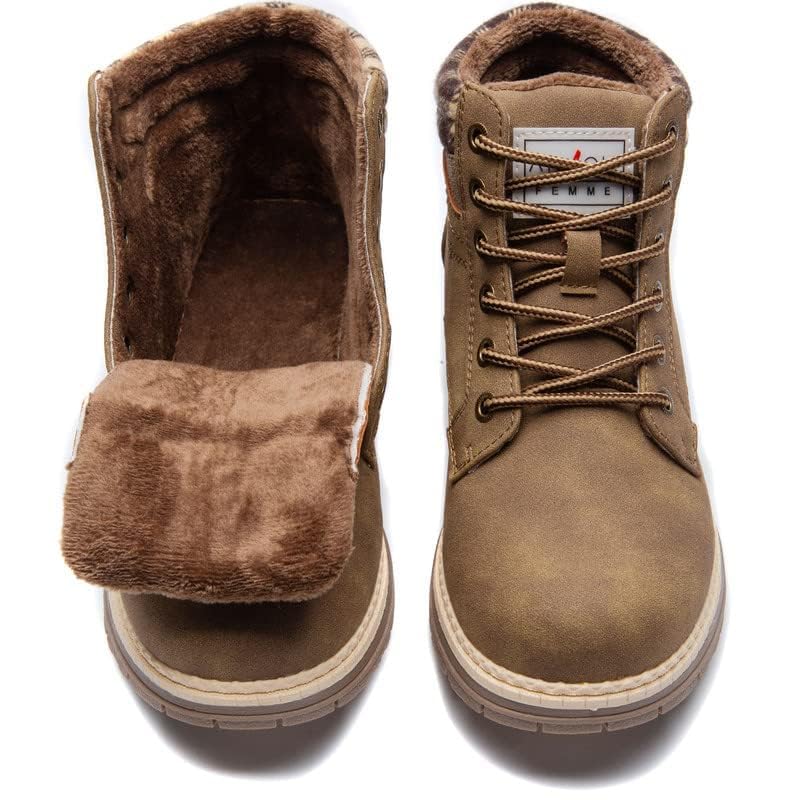 ANJOUFEMME Work Hiking Boots for Women Waterproof - Womens Outdoor Ankle Boots Lightweight Snow Winter Boots for Walking Backpacking FNW110-FNW08-KHAKI-7