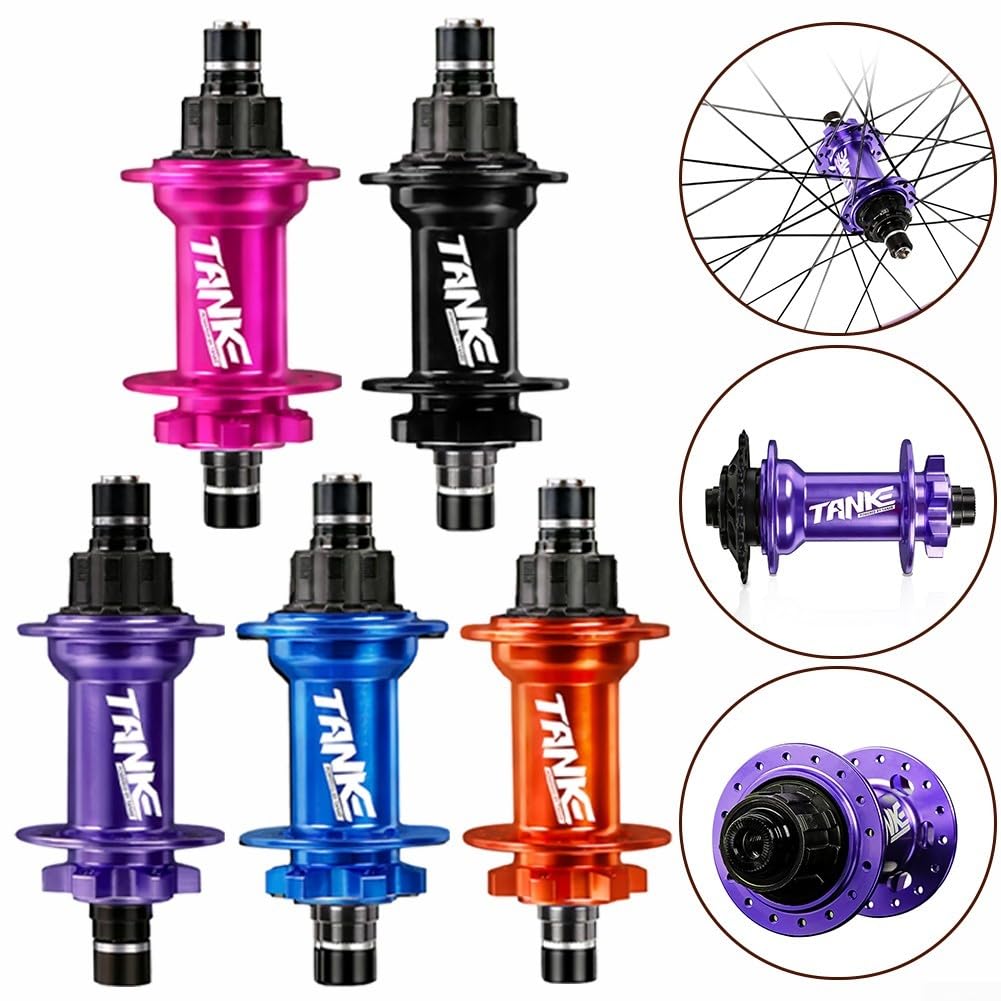 Mozzo posteriore resistente da 135 mm per Dirt Jump Bike, 32 fori, 6 bulloni, compatibile con freno a disco e sistema di cuscinetti completamente sigillati, finitura arancione (viola)