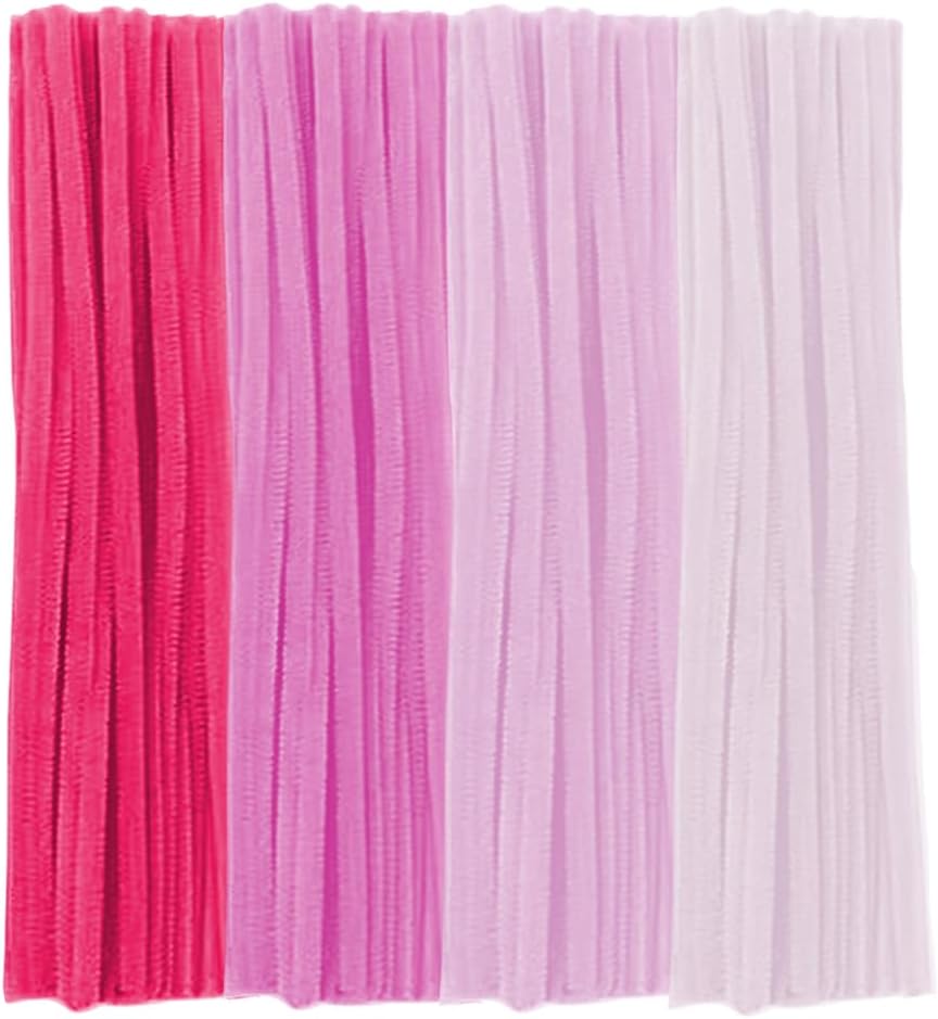Blue Pipe Cleaners, 100 Pieces Chenille Stems Craft, 12 inch Long Fluffy Pipe Cleaners for Creative DIY Art Craft Projects, Home Decoration Supplies (6 mm x 30 cm, Blue Series-4 Colors)
