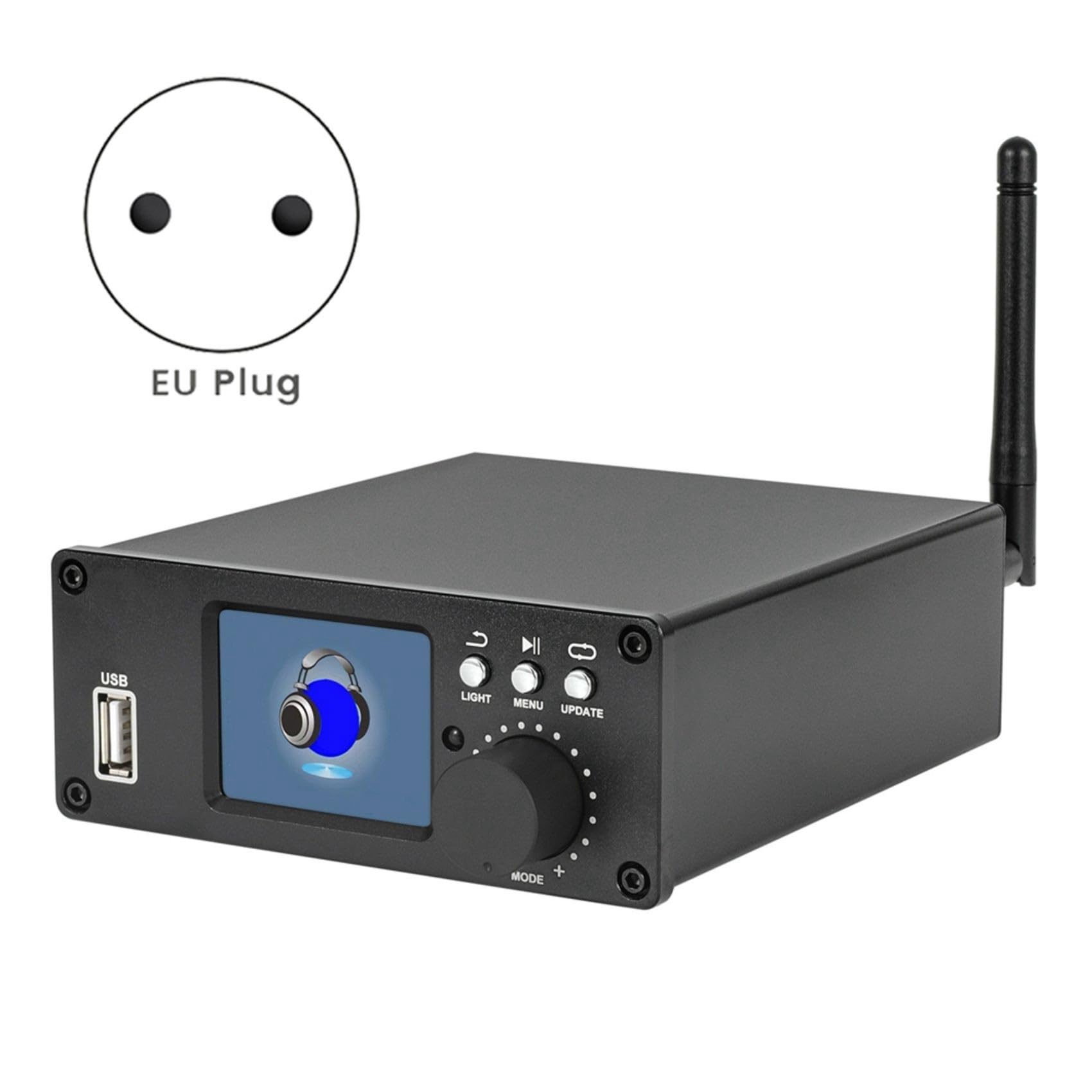 Lossless HiFi Digital Audio Decoder Player Bluetooth ES9038Q2M Professional Music Turntable DTS Decoding EU Plug