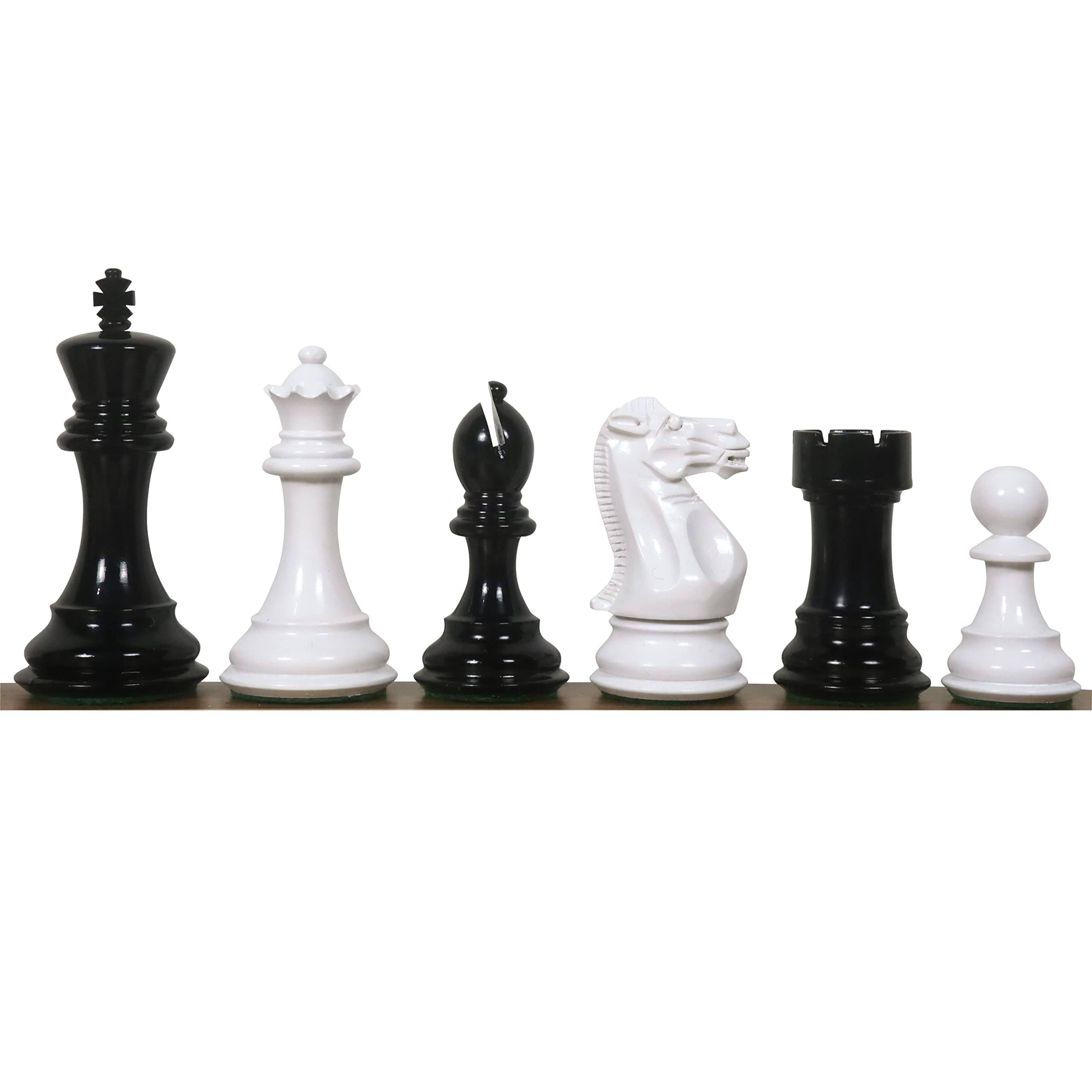 Royal Chess Mall - 4.1 " Pro Staunton Bianco e Nero Laccati Scacchi IN Legno Pezzi Solo Set