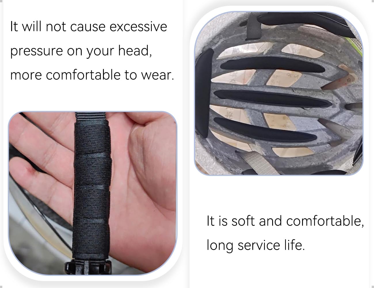 Lot de 2 Coussinets de Casque de Vélo, Coussinets de Rechange Universels en Mousse, pour Vélos, Motos, Trajets Quotidiens et VTT (Noir)